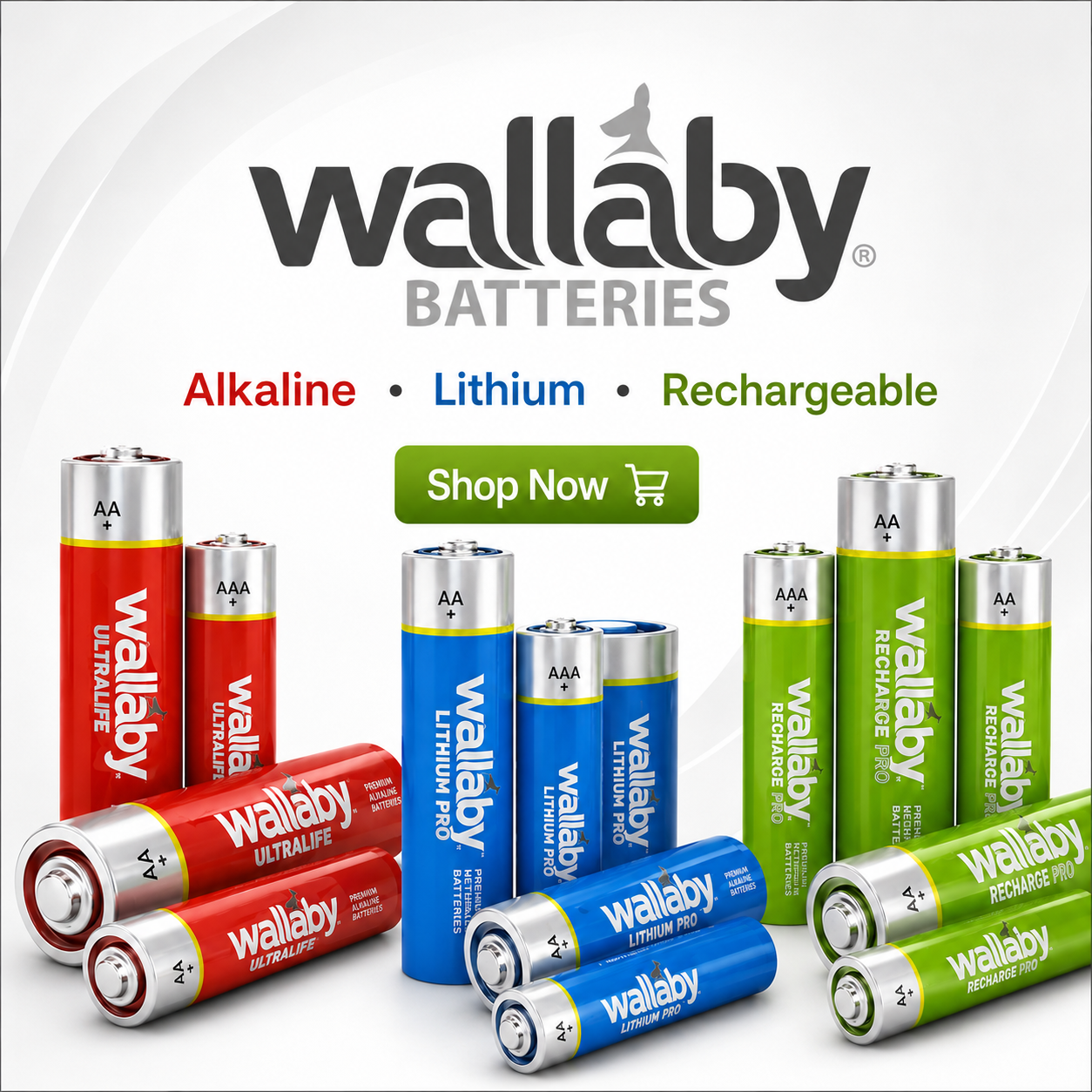 Wallaby consumer batteries range